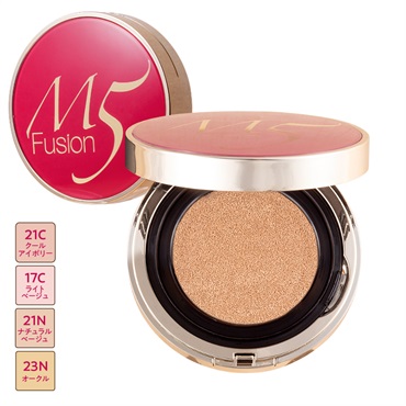 M5fusion　フェイスフィット クッションファンデｰション(17C + 23N + チャーム[シルバー])