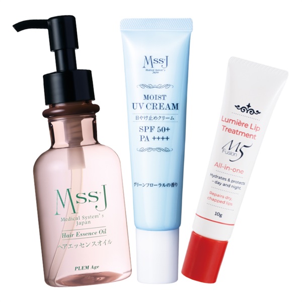 きらめく春ツヤセット(UVクリーム、リップトリートメント、ヘアエッセンスオイル)