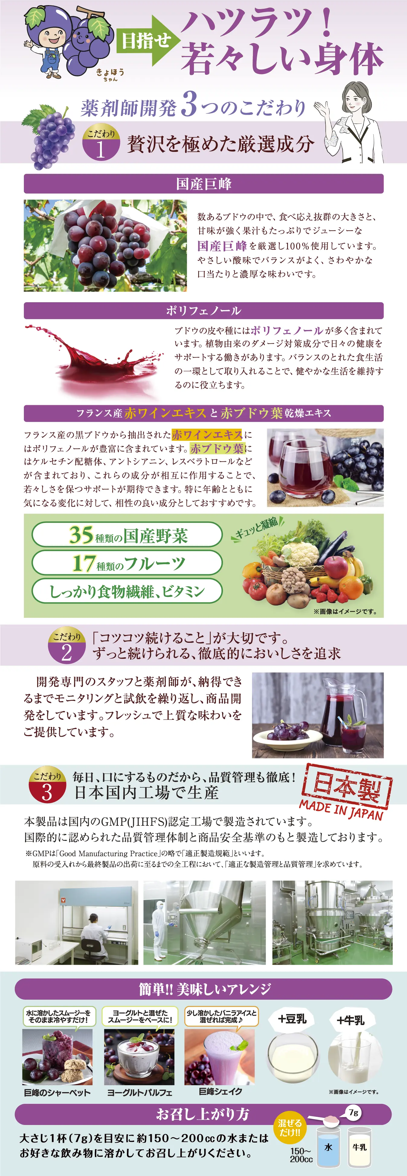 ダイエッティーナ ポリフェノール 巨峰スムージー