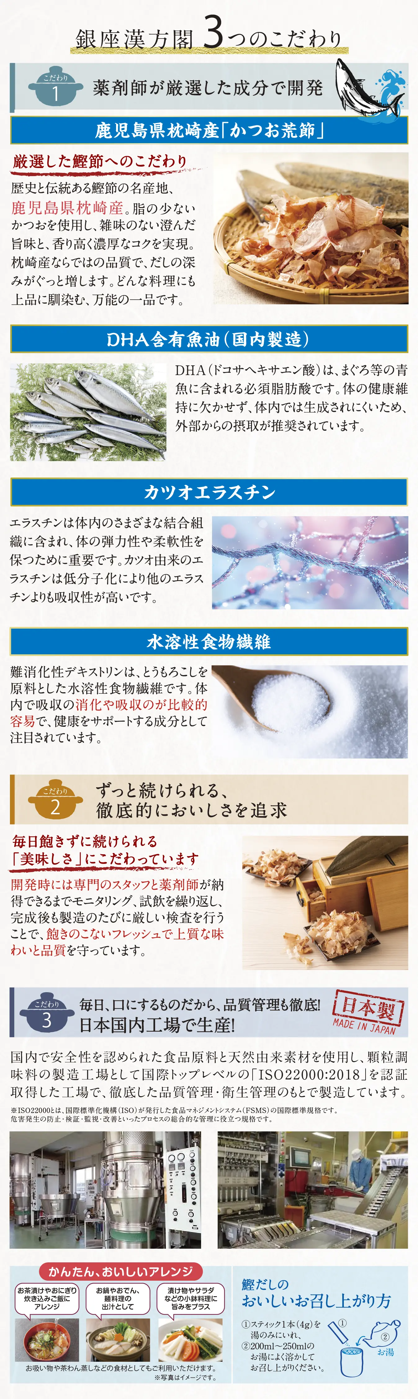 銀座漢方閣 豊濃鰹だし