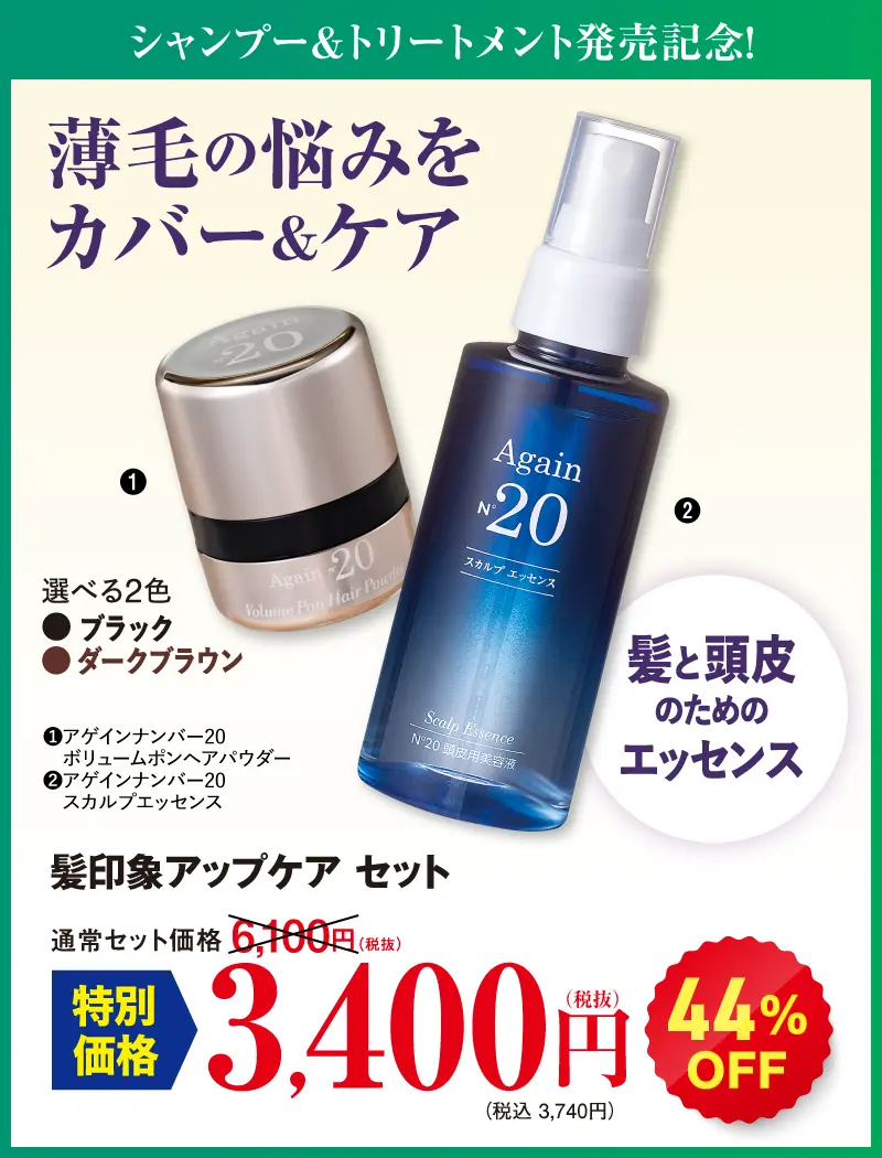 髪印象アップケアセット 黒(ヘアパウダー黒＋スカルプエッセンス)