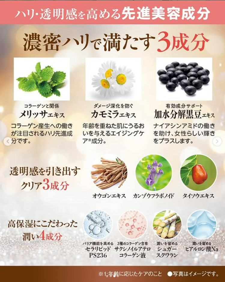 ハリ・透明感を高める先進美容成分